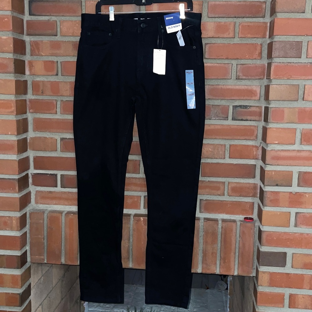 Old Navy 34x32 black Skinny Jeans NWT built in flex